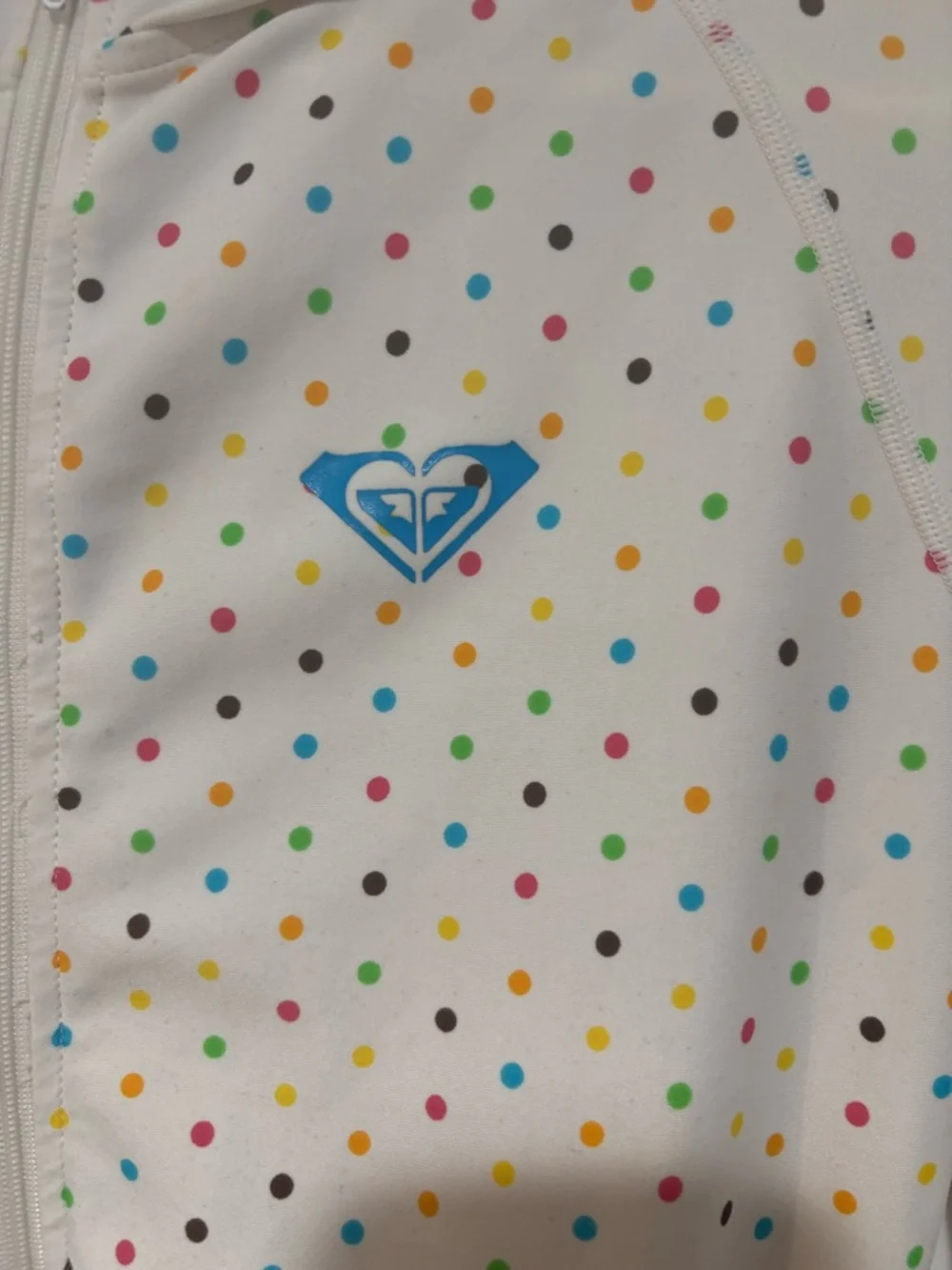 ROXY Girls Polka Dot Full Zip Hooded Rashguard